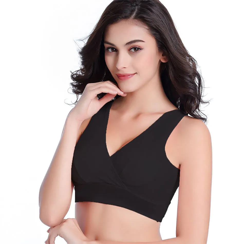 Pregnant Women Bra Vest Style Cross Over Nursing Bra Without Steel Ring Comfortable Sleep Yoga Bra Without Breast Pads 6