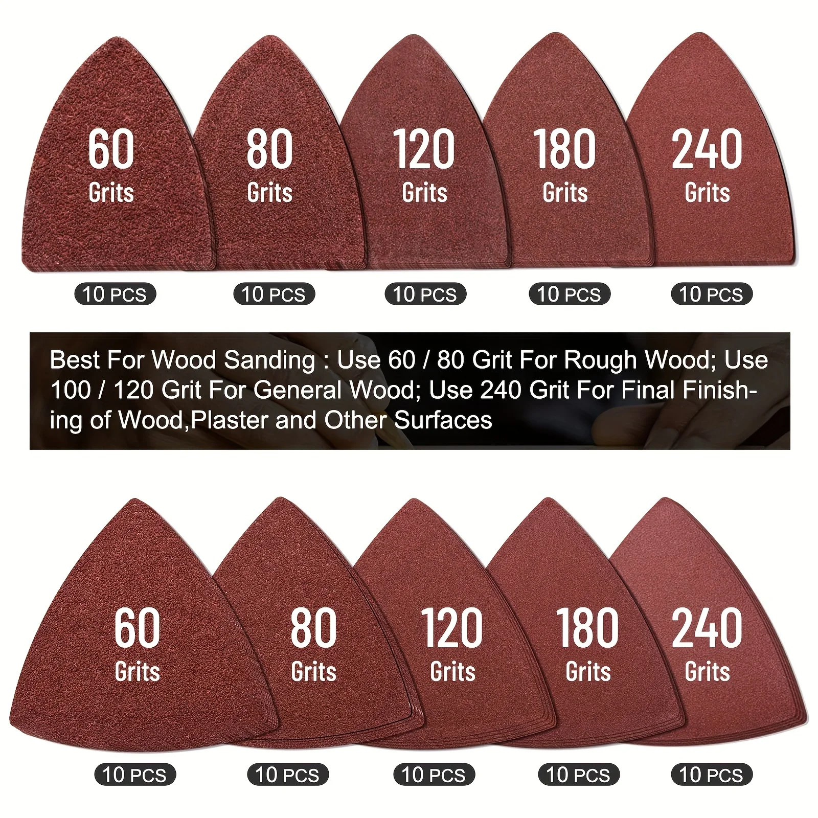 Kit Accessori Per Multiutensile Oscillante | Carta Vetrata E Supporto Triangolare, Compatibile Con Dewalt, Bosch, Makita - Foto 4