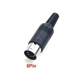 Multi - Pack DIN Male/Female Plug Jack with Plastic Handle - Keyboard Cable Connector Adapter PS2 Compatible - 5pcs (5Pin)