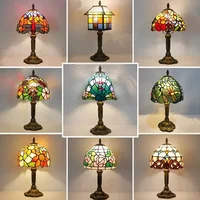 Tiffany Colored Glass Lamp Luxury Glass Desk Lamp Shade Interior Decoration Atmosphere Bedside Table Lamp 1