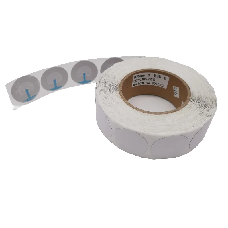 1000Pcs/Roll 40MM EAS RF 알람 스티커 라운드 도난 방지 스티커 라벨 소매점 자기 접착 EAS 보안 라벨