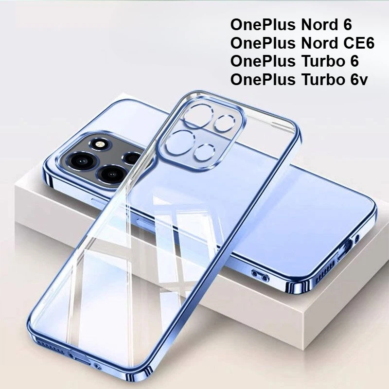 Soft Silicone Transparent Shockproof Phone Case with Electroplated Frame and TPU Back Cover