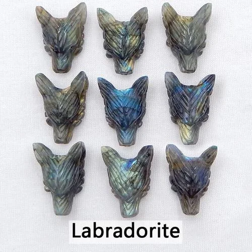 Customized Jewelry 1Pcs Natural Stone Handmade Animal Wolf Head Fashion Jewelry Pendant Bead 23mm