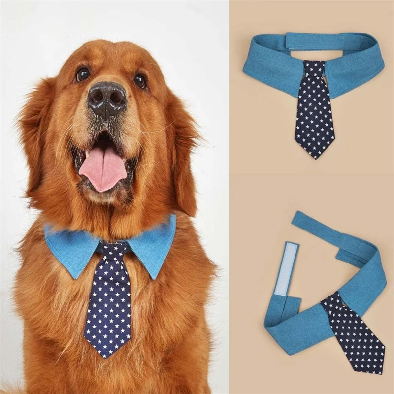 

Festival Cat Collar Adjustable Dogs Formal Collar Kitten Necktie Collar Cat Costume Pet Party Denims Bowtie Dog Neckwear