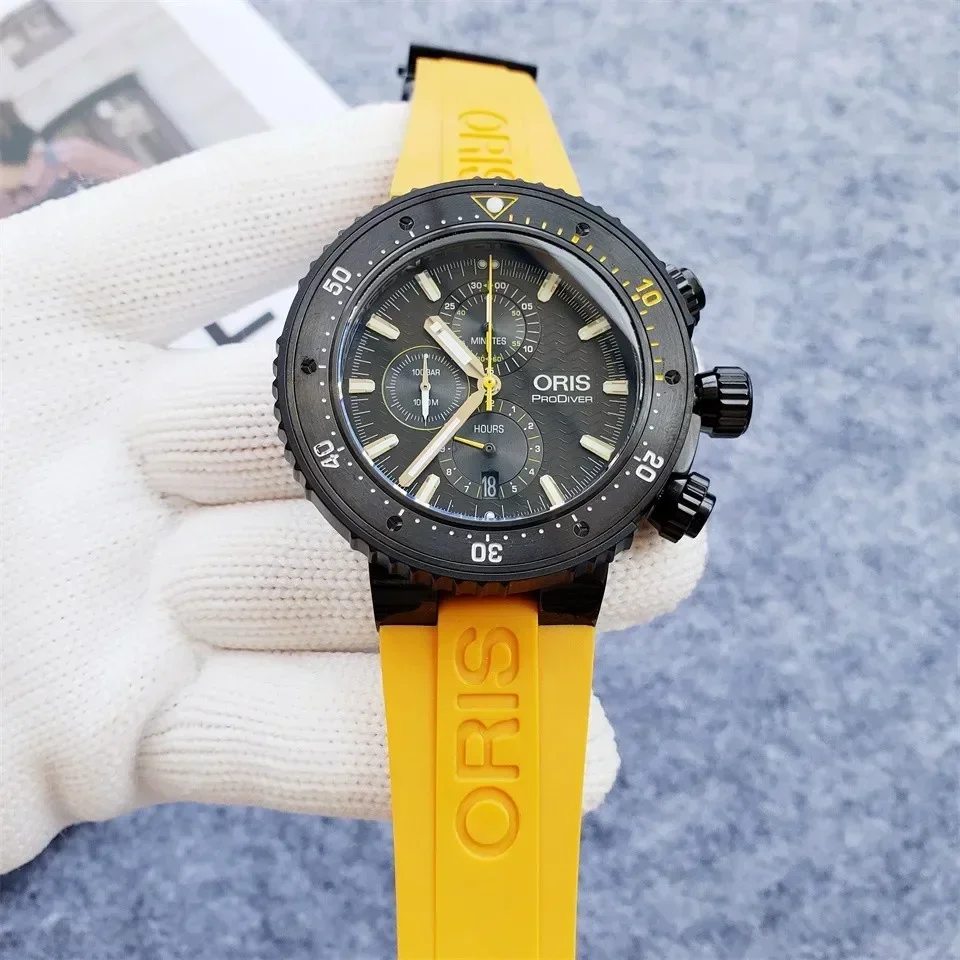 

Fashion Mens ORIS Watch Endurance Sport Wristwatch Waterproof Quartz Movement Chronograph Clock Brand AAA Quality