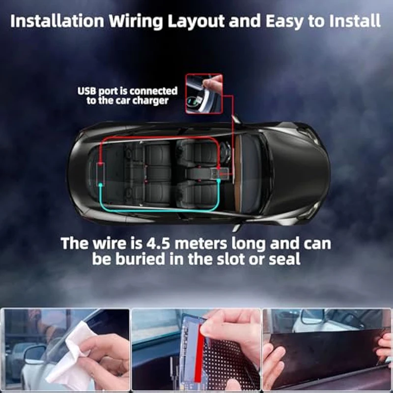 Smart Bluetooth LED Display Screens RGB LED Module Sign Matrix Pixel LED Panel Scrolling Signboard Advertising Light Car Decor