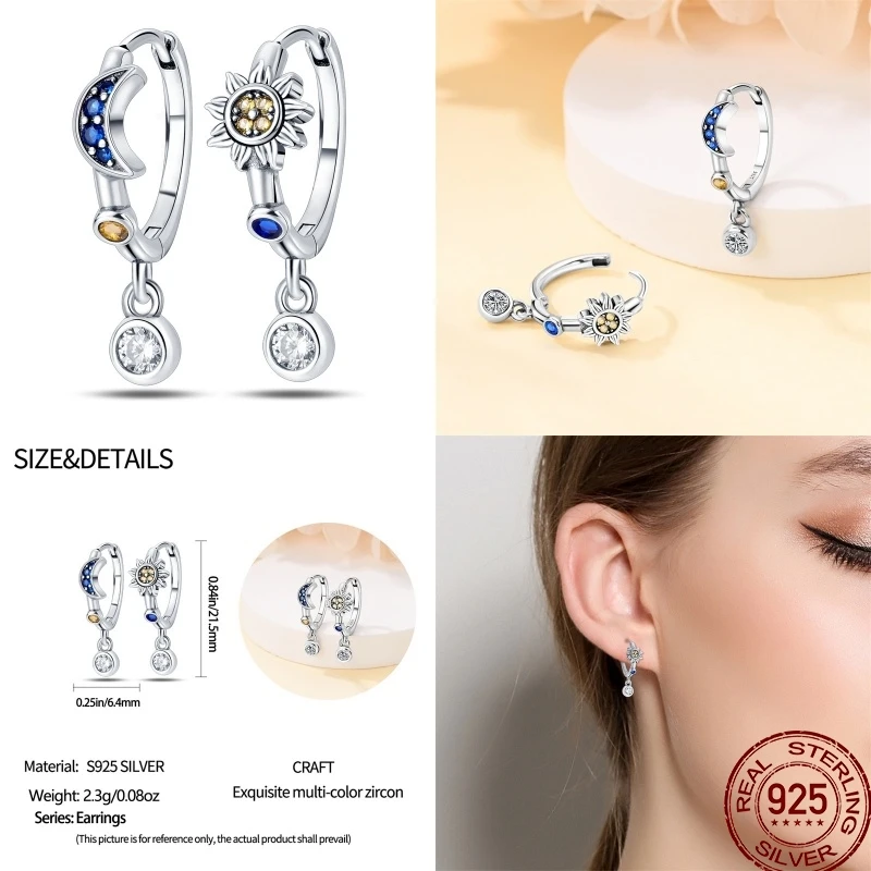 Stud Earrings Hoop Earrings Flower Earrings Butterfly Earrings 925 Sterling Silver Ear studs Jewelry Women New Year Gift