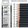 14Pcs/pack Drawing Pen Ultra Fine Line Marker Black Sketch Pen 6H 4H 2H HB B 2B 3B 4 B 5B 6B 7B 8B 10B 12B Art Marker Pencil 2