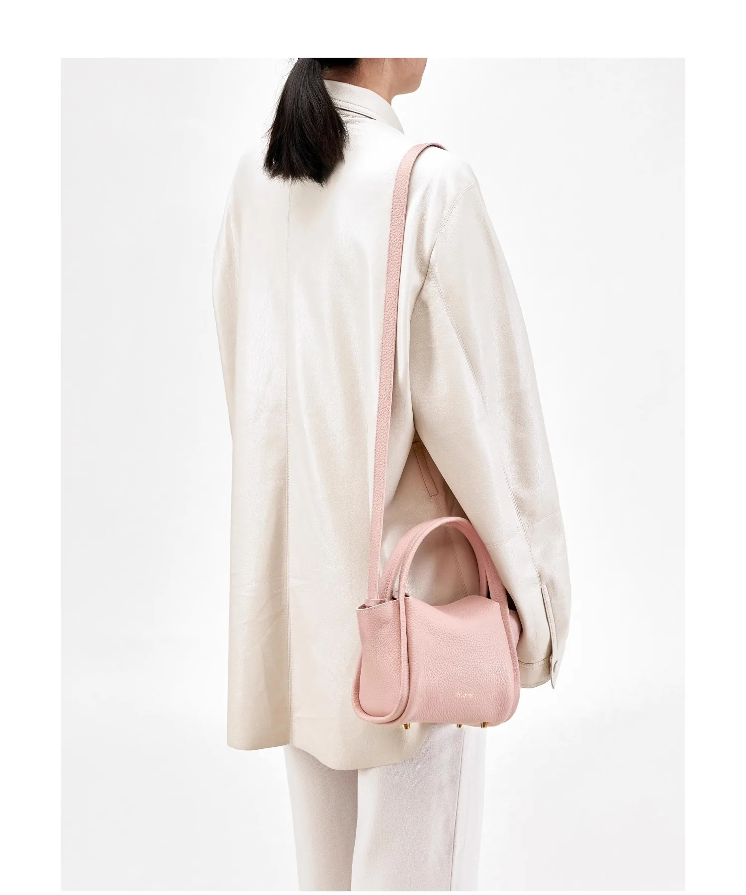 Songmont Yuanbao bag mini vegetable basket head layer cowhide handheld crossbody mini small cell phone bag