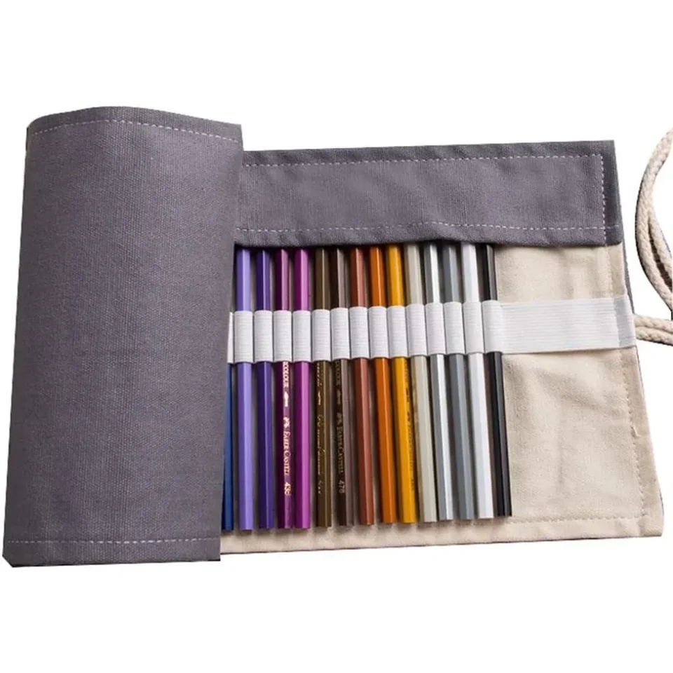 Multi Functional Canvas Pencil Roll Organizer