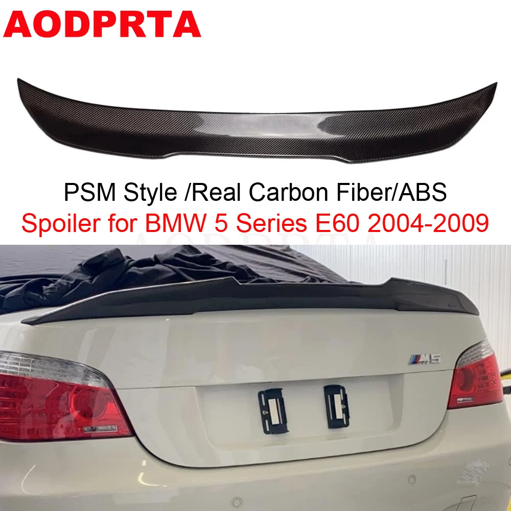 

HighKick PSM Style Real Carbon Fiber Rear Boot Trunk Wings Spoiler for BMW 5 Series E60 4-Door Sedan & E60 M5 520i 523i 525i 528