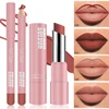 2Pcs Matte Lipstick&lip Liner Set Nude Brown Lipliner Pencil Waterproof Lip Liner Lasting Not Easy Fade 2 in 1 Lips Make Up Kit 3
