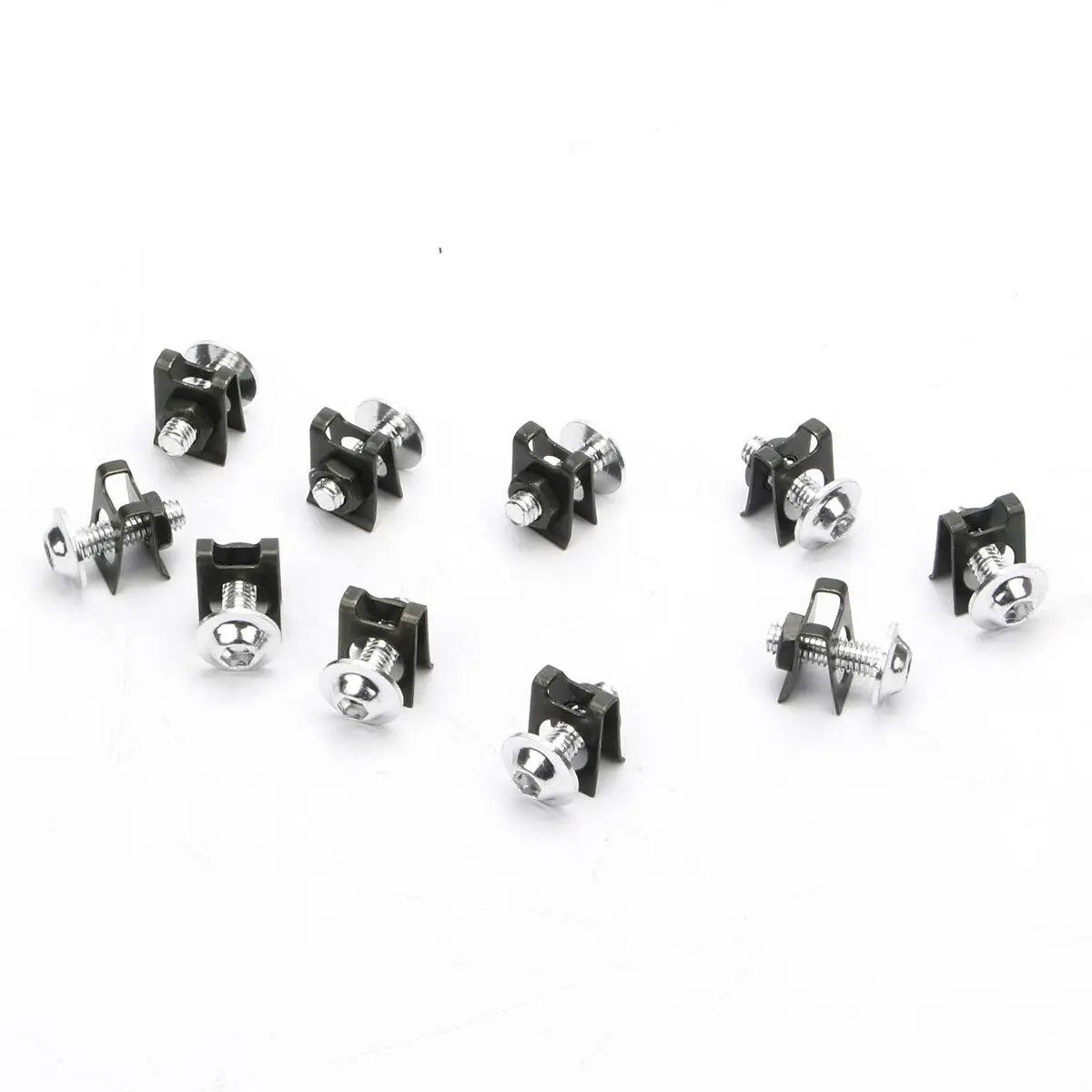 오토바이 M6 페어링 볼트, 스파이어 스피드 패스너 클립, 나사 용수철 너트, 10x, 6mm