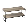 Contemporary 3 Piece Rectangular Particle Board Coffee Table, Rustic Brown 3