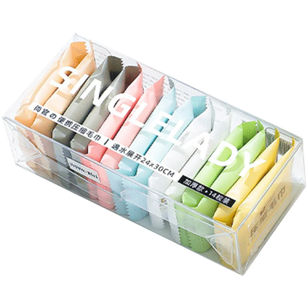 

14 Pcs Compressed Towel Make up Wet Wipes Camping Towels Disposable for Travel Plant Fibres Home Makeup