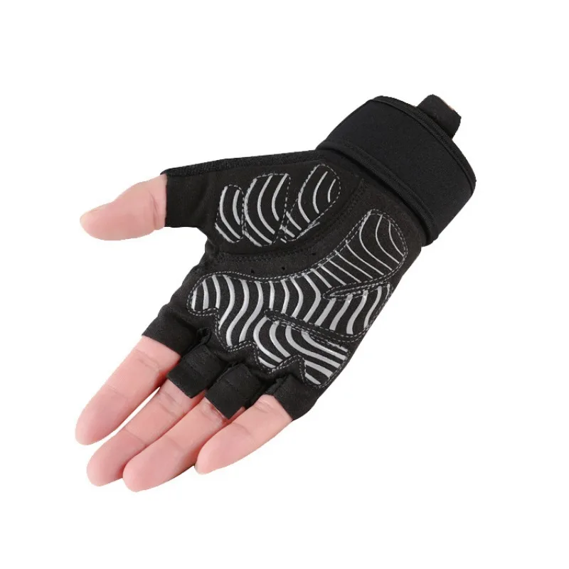 Gym Dumbbells Gloves Half Finger Fitness Anti-Slip Hand Grip Women Men Cycling Bicycle Fingerless