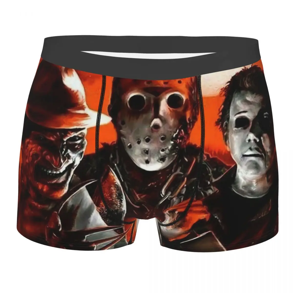 

Horror Movie Killer Underwear Men Print Custom Halloween Film Boxer Shorts Panties Briefs Soft Underpants