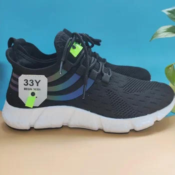 أحذية الجري الصيفية للرجال أحذية رياضية كاجوال عصرية قابلة للتنفس خفيفة الوزن أحذية مسطحة مريحة وناعمة للتدريب على الرجال