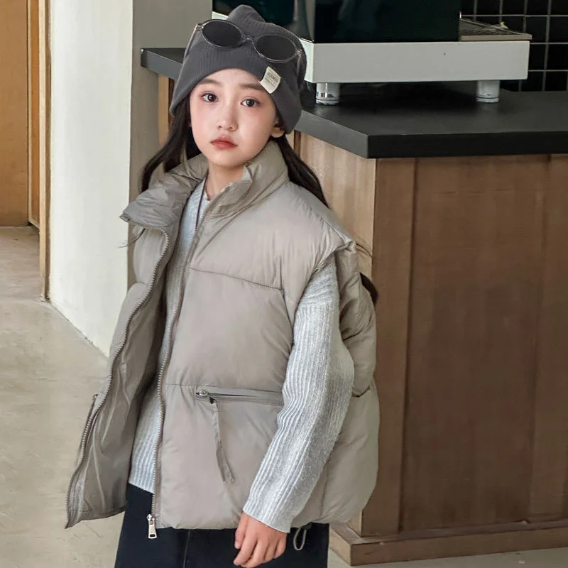 소년과 소녀 따뜻한 면 재킷 조끼 겨울 청소년 야외 스포츠 아동 의류 크리스마스 선물