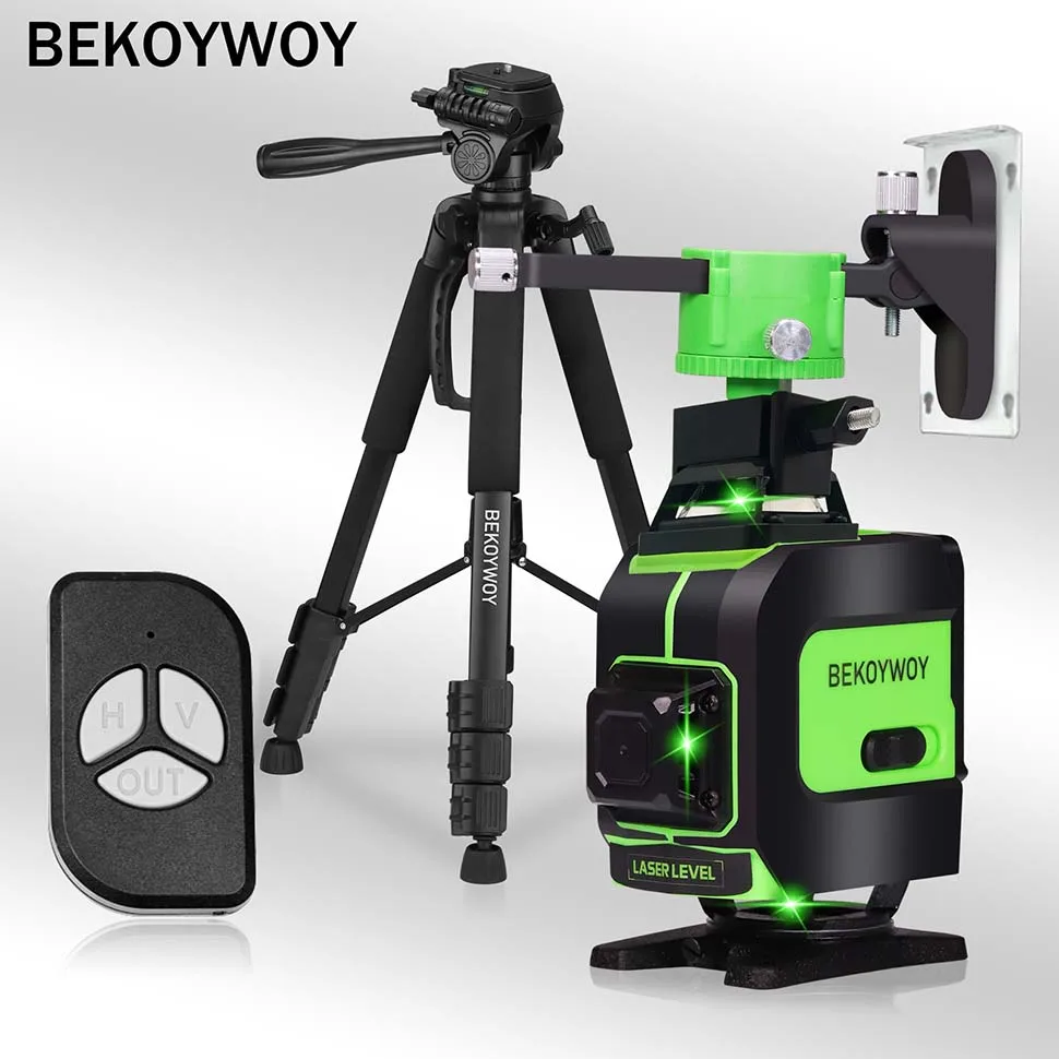 BEKOYWOY4DLaserLevelFloorandWallPowerfulGreen16Lineswith5