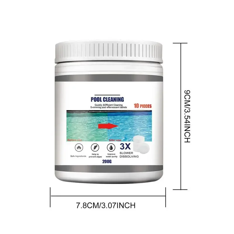 Pool Cleaning Effervescent Tablets Swimming Pool Tablets Hot Tub Cleaner Fast-Acting Odor Eliminator Water Cleaning Tool pool chlorine tablets