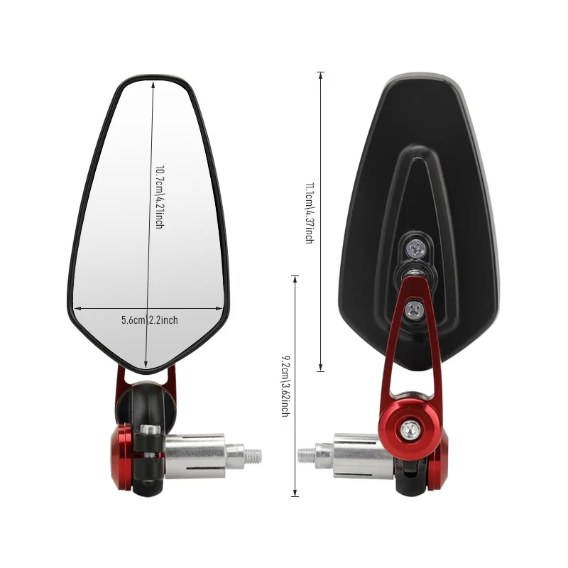 Universal Motorcycle Bar End Rearview Mirror 7/8" 22mm Aluminum
