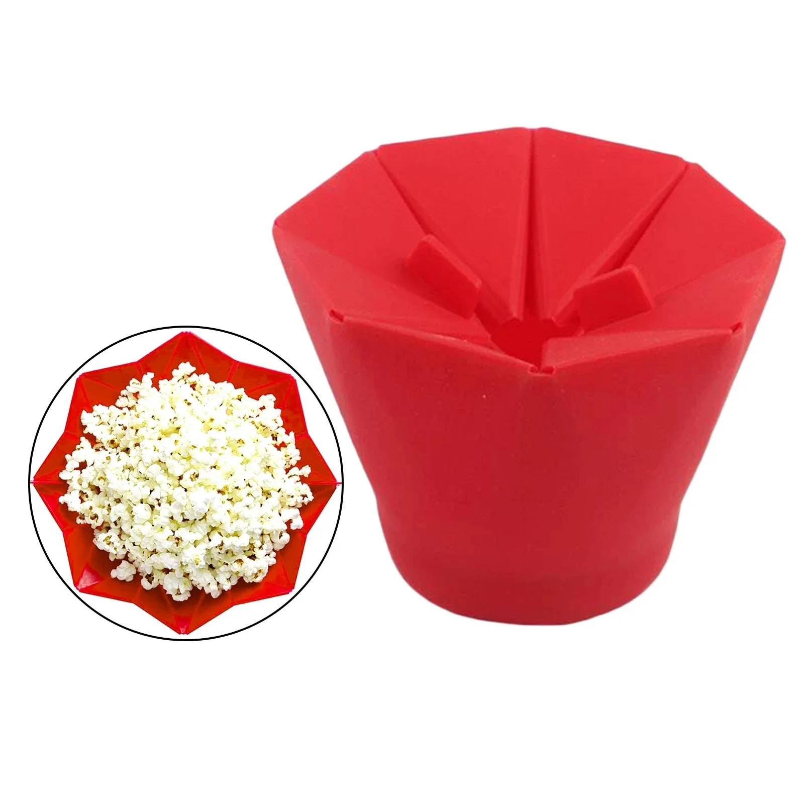 Foldable High-Quality Silicone Popcorn Bowl - DIY Microwaveable Popcorn Maker