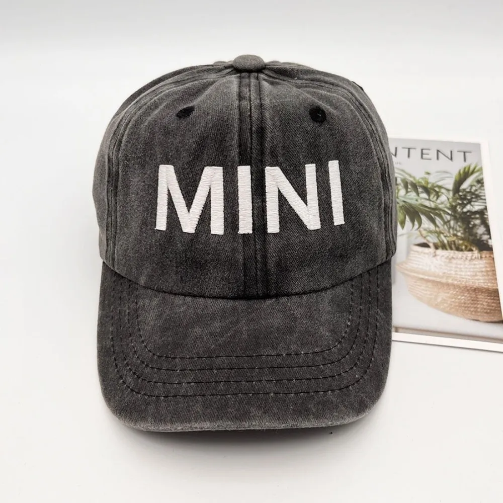 Gorras de Béisbol de Moda con Bordado DAD MOM MINI, de Algodón Lavado, Ajustables, Estilo Vintage, Transpirables, con Visera Deportiva
