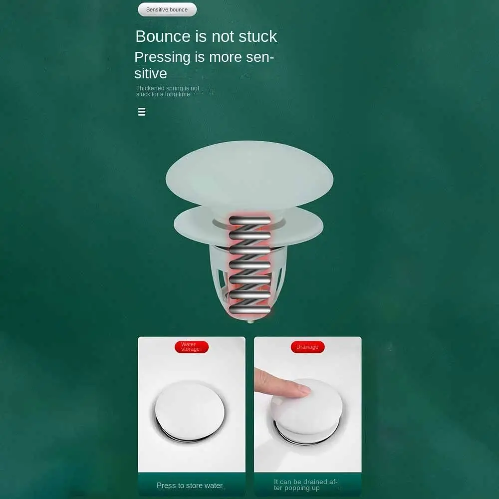 Universal Bathroom Sink Plug Stopper Washbasin Ceramics Core Bounce Up Drain Filter Bathroom Sink Drain Plug Anti-Clogging Anti-drain filter drain stopper basin drain stopper bathroom sink plug silicone drain stopper washbasin drain plug drain strainer bathroom sink stopper hair catcher stopper drain pipe plug