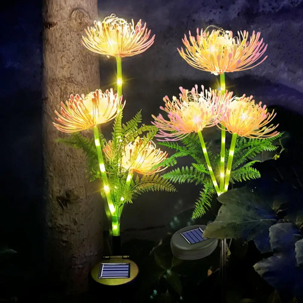 Solar Garden Light Flower Shaped Solar Light Realistic Flower Solar Light Waterproof Outdoor Garden Pathway Led Lamp for Yard