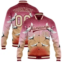 Custom Orange Black Leopard 3D Pattern Design Bomber Full-Snap Varsity Letterman Jacket - Image 3