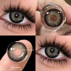 EYESHARE Natural Look Yearly Colored Contact Lenses - Brown, Blue, Gray, or Green (WUSU - BLACK)