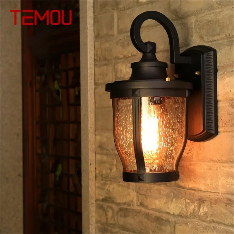 

TEMOU Retro Outdoor Wall Sconces Lights Classical Loft LED Lamp Waterproof IP65 Decorative For Home Porch Villa