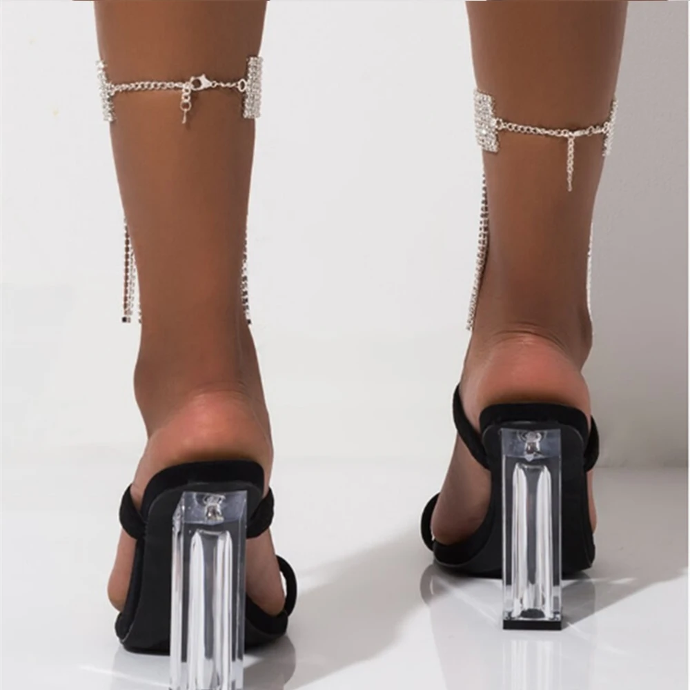 1PC Full Rhinestone Tassel Adjustable Ankles Foot Chain Jewelry For Women Crystal Anklets Cheville Bracelet Leg Gifts ankle chains,fashion accessories