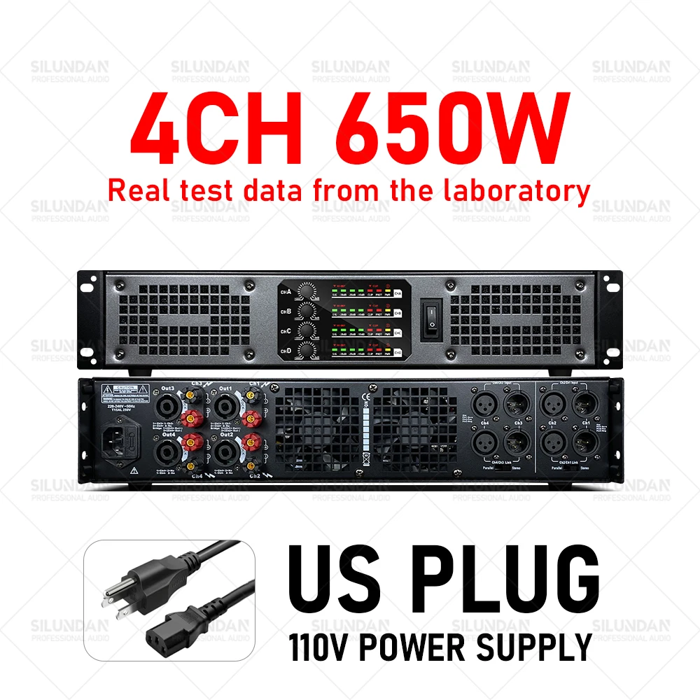 Top Professional digital power amplifier 650W 2/4 channel