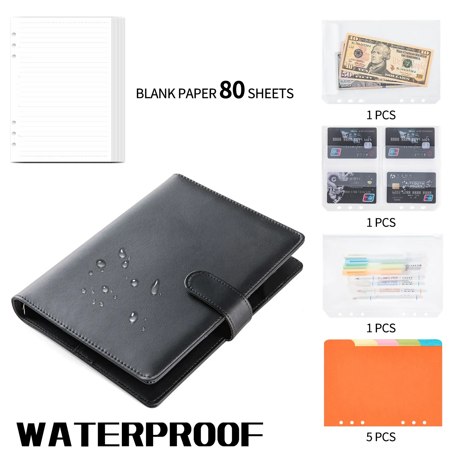 Travel Notebook A6 Loose Leaf Notepad Leather Magnetic Buckle Planner ...