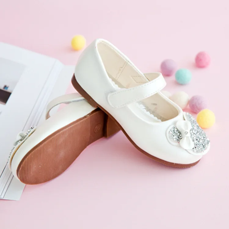 thumbnail image 1 of Zapatos de cuero para niñas para fiesta, boda, zapatos de diamantes de imitación para niños, zapatos de princesa para niños, primavera otoño 2024, marca clásica 26-38, 1 of 5
