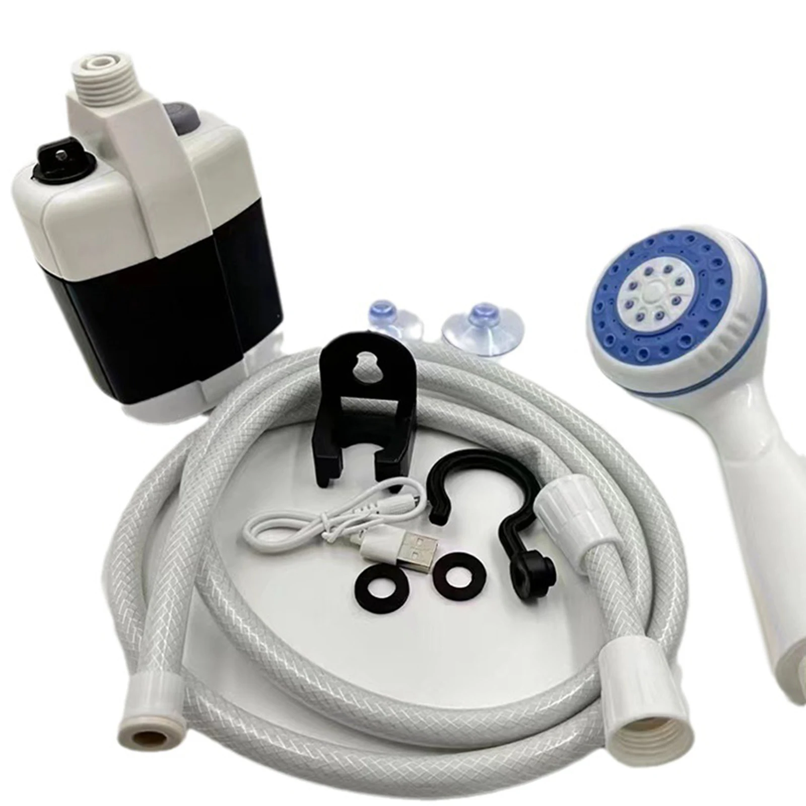 Outdoor Shower Handheld with Suction Cup Camping Shower Electric Shower for Traveling Beach Backpacking Pet Cleaning 4