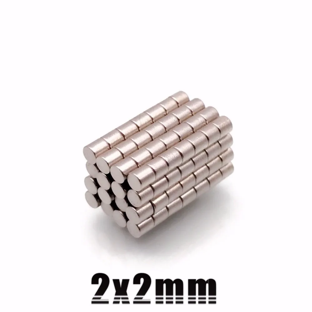 10 ~ 10000 Pz 2X2Mm Piccoli Magneti Rotondi 2Mm * 2Mm Disco Magnetico Al Neodimio 2X2 Permanente Ndfeb Super Forte Potente Magnetico 2*2Mm