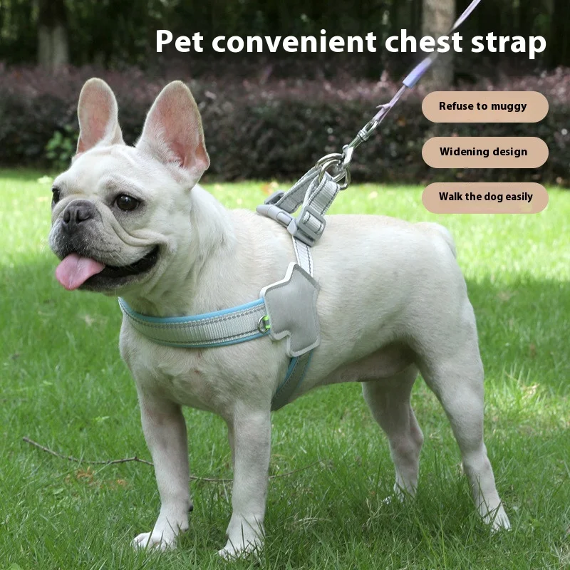 Dog leash Y-shaped pet chest strap walking reflective breathable adjustable for teddy bichon