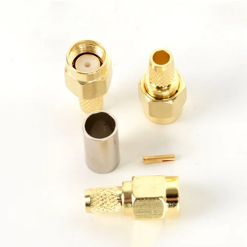 10pcs SMA Male & SMA Female Crimp for 50-5 5DFB LMR300 Cable 50ohm RF Adapter Coaxial Connectors