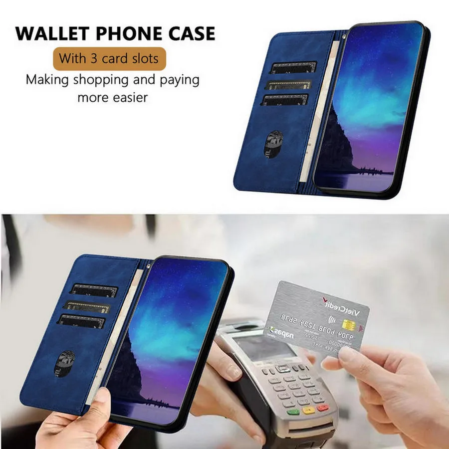 Leather Texture Wallet Book Case with Magnetic Flip Cover