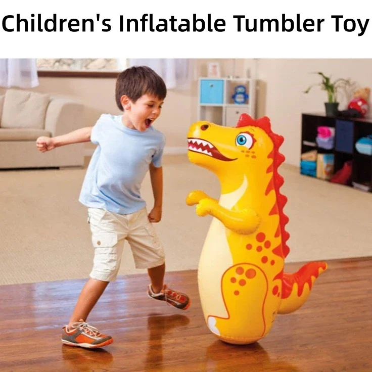 Inflatable Tumbler for Children 90cm Standing Boxing Bag Tumbler Toys Safety Air Stuffed Indoor Game Supply 3
