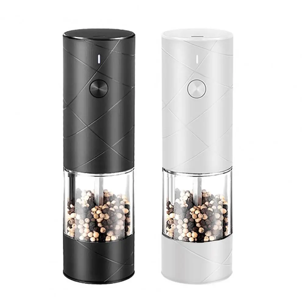 

1/2Pcs Electric Spice Grinder Mill LED Adjustable Handheld Cordless Automatic Salt Pepper Condiment Grinding Tool