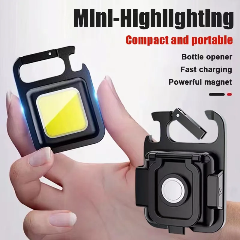 High power usb keychain light pocket led light rechargeable led flashlight For Outdoor Camping Fishing Small