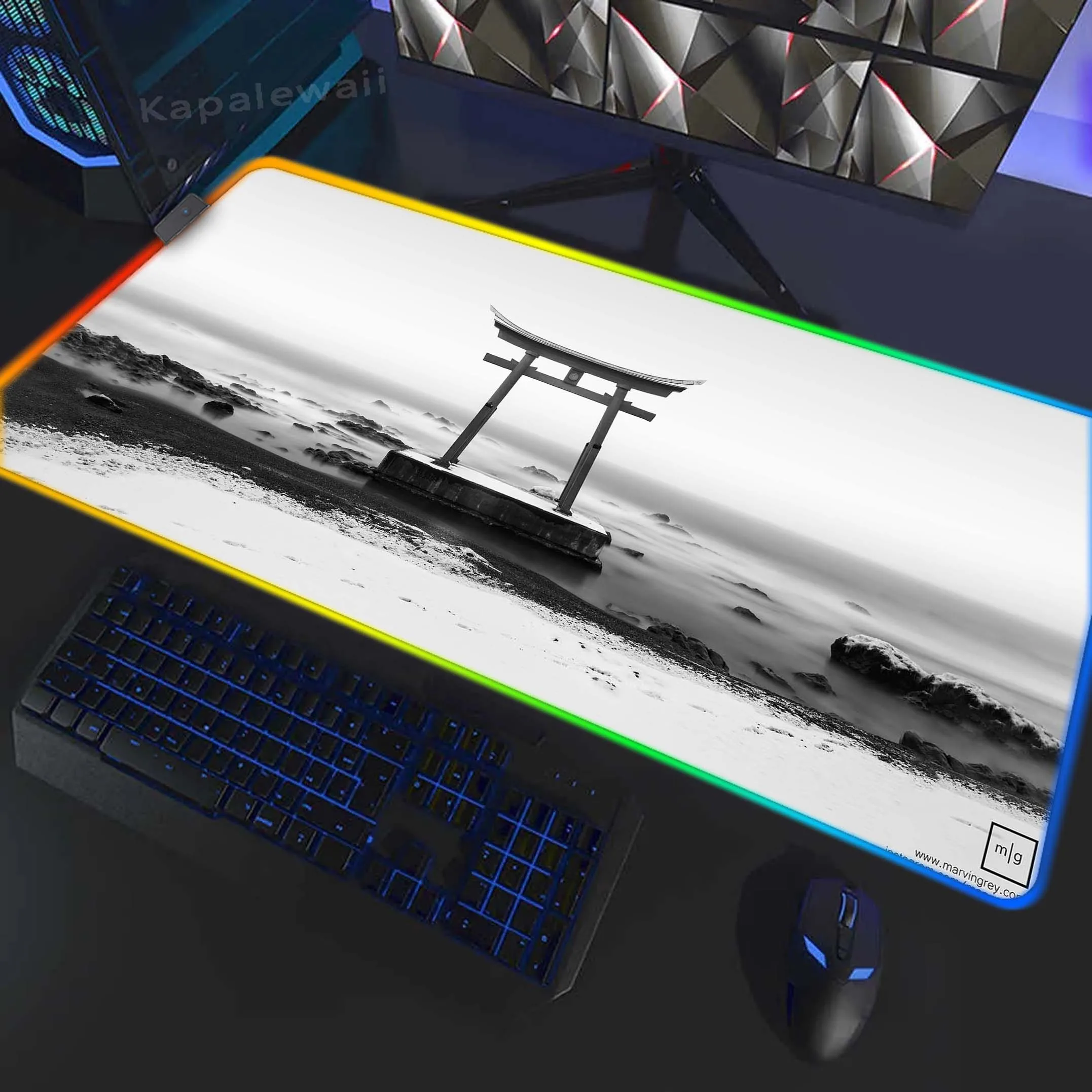 

Black And White Mouse Pad Large RGB Mousepad Gaming LED Mouse Mat Gamer Table Pads Desk Pad Big Mats XXL 900x400mm Pc Mouse Pad