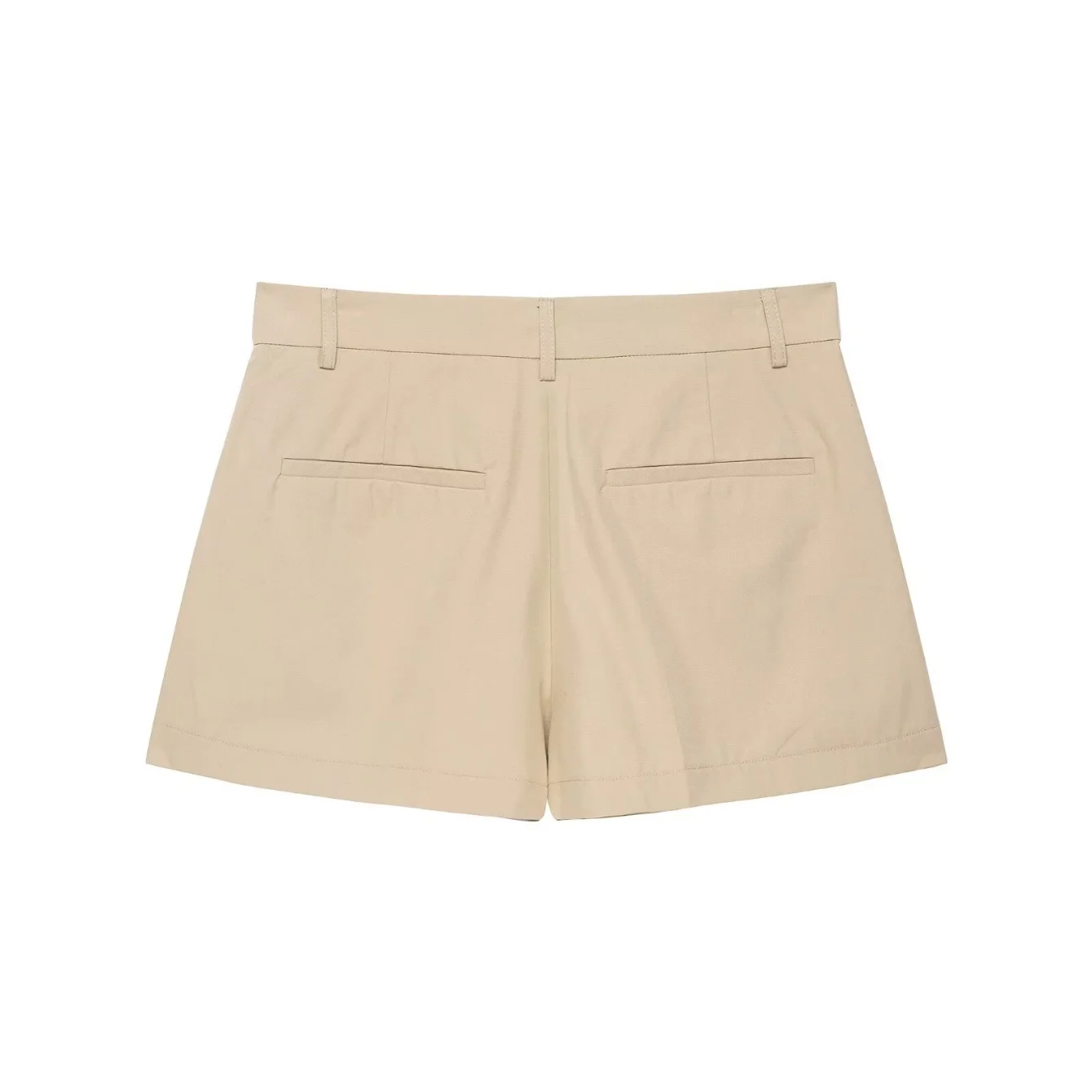 Women Casual Shorts Set 2025 Autumn New Chic Khaki Women Comes With A Waistband Turndown Collar Windbreaker Jacket Or Mini Short