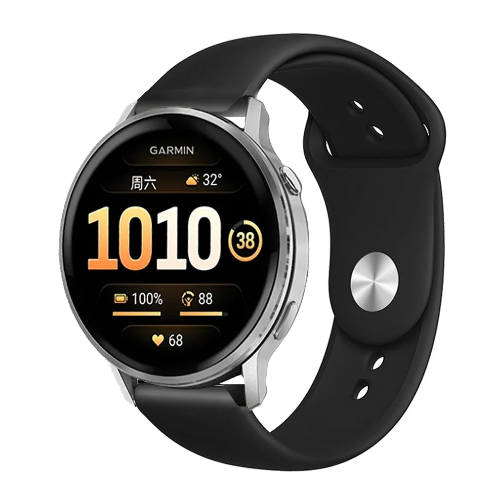 Silicone Sports Strap - Adjustable Fitness Bracelet, 20/22 mm Band