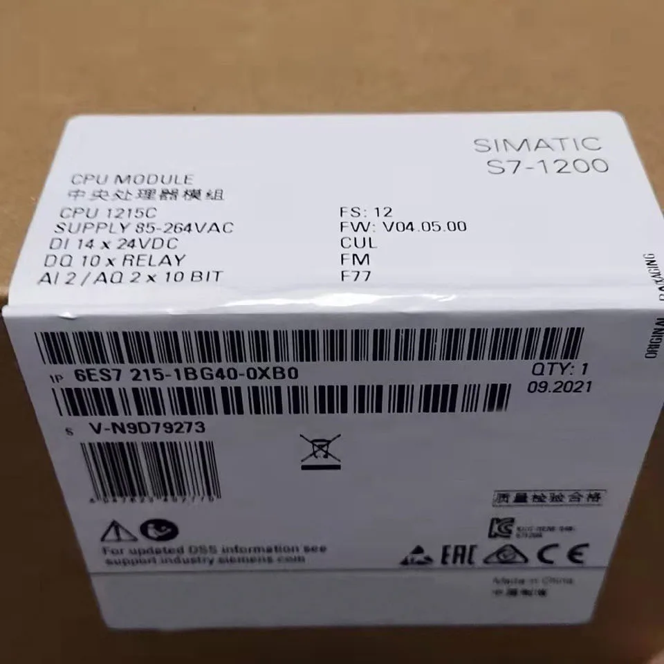 6 Es7215 6 Es7 215-1Bg40-0Xb0 S7-1200 Cpu1215C Ac/Dc/Rly