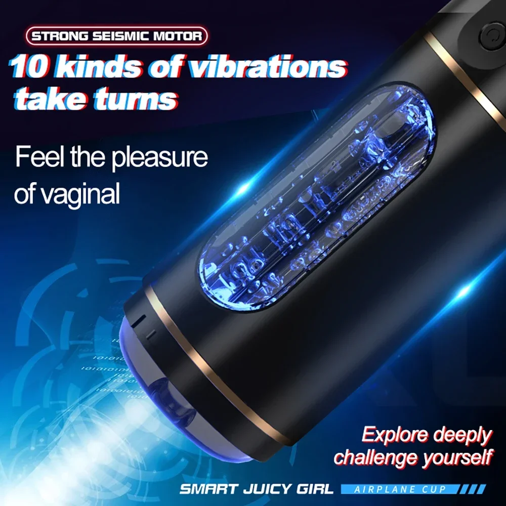 Male Masturbator Cup Adult Pussy Toy Vibrating Thrusting Sucking